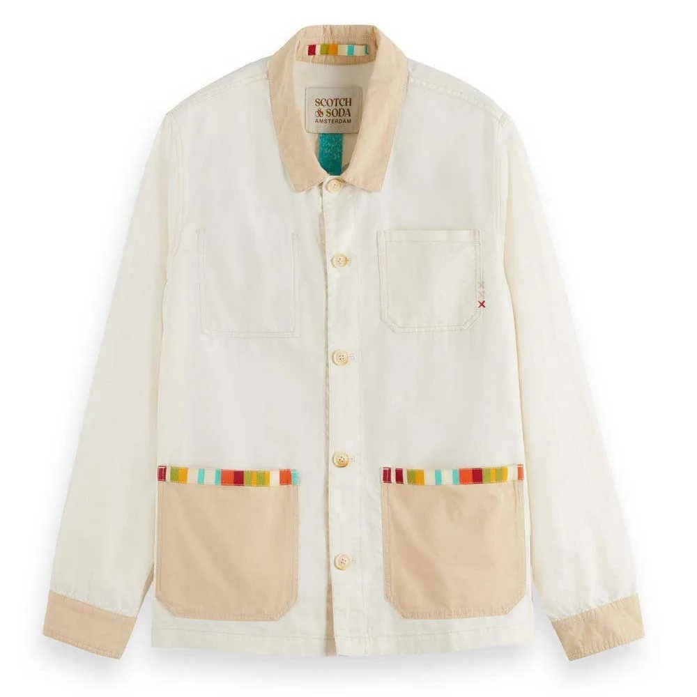 Scotch & Soda Cream Shirt with Vibrant Sea Graphics